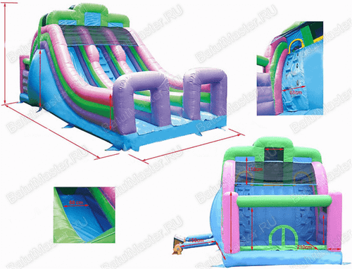 Детский надувной батут-горка "Двойной эффект-2" 9*4*6 м