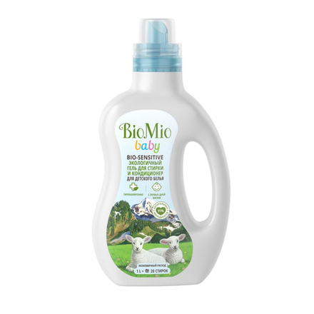 Гель для стирки детского белья BioMio Baby Bio-Sensitive, с кондиционером, 1 л