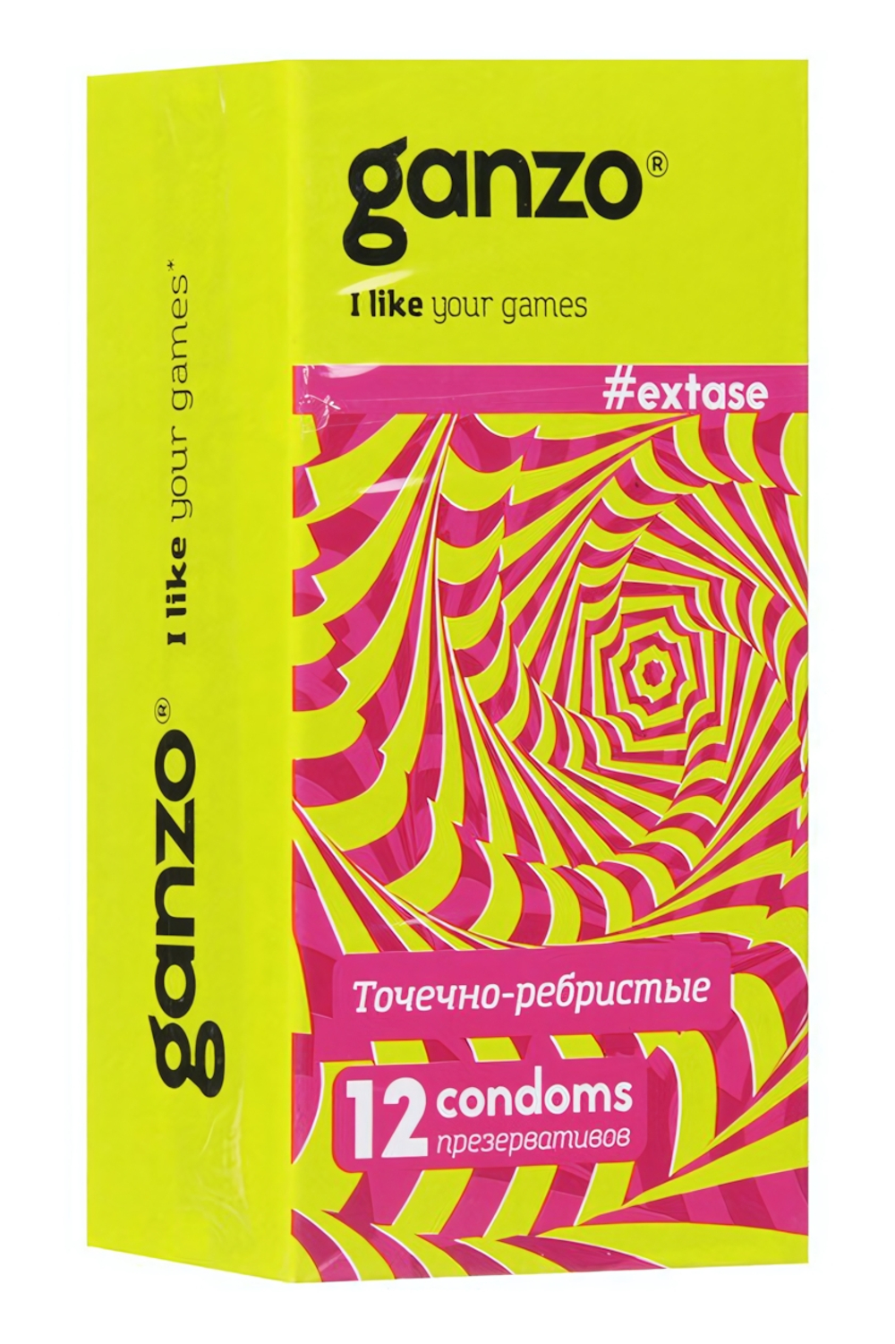 Презервативы GANZO NEW EXTASE No12 Точечно-ребристые 12 шт. (Цвет: прозрачный)