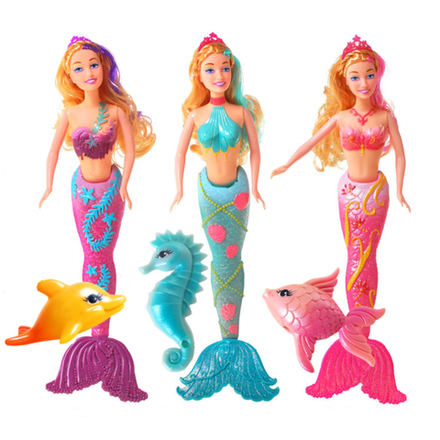 Русалка с морскими животными Mermaid