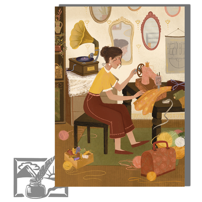 Открытка почтовая. Татьяна Деккер "Швейная мастерская"