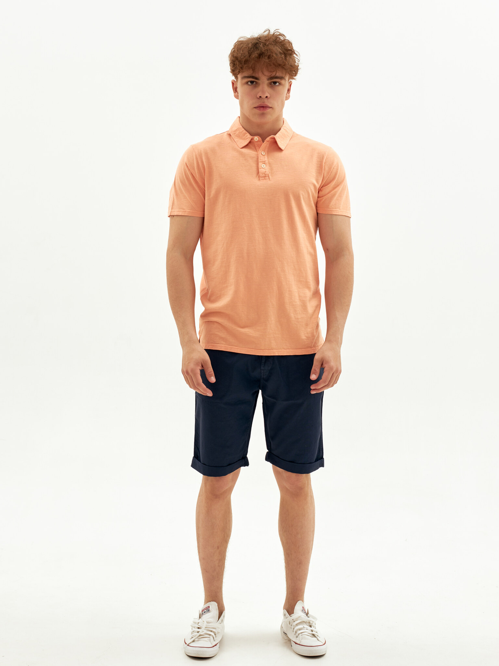Поло однотонное Bowery NYC Slub Apricot