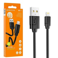 Кабель USB - Lightning BOROFONE BX55 Silicone (черный) 1м