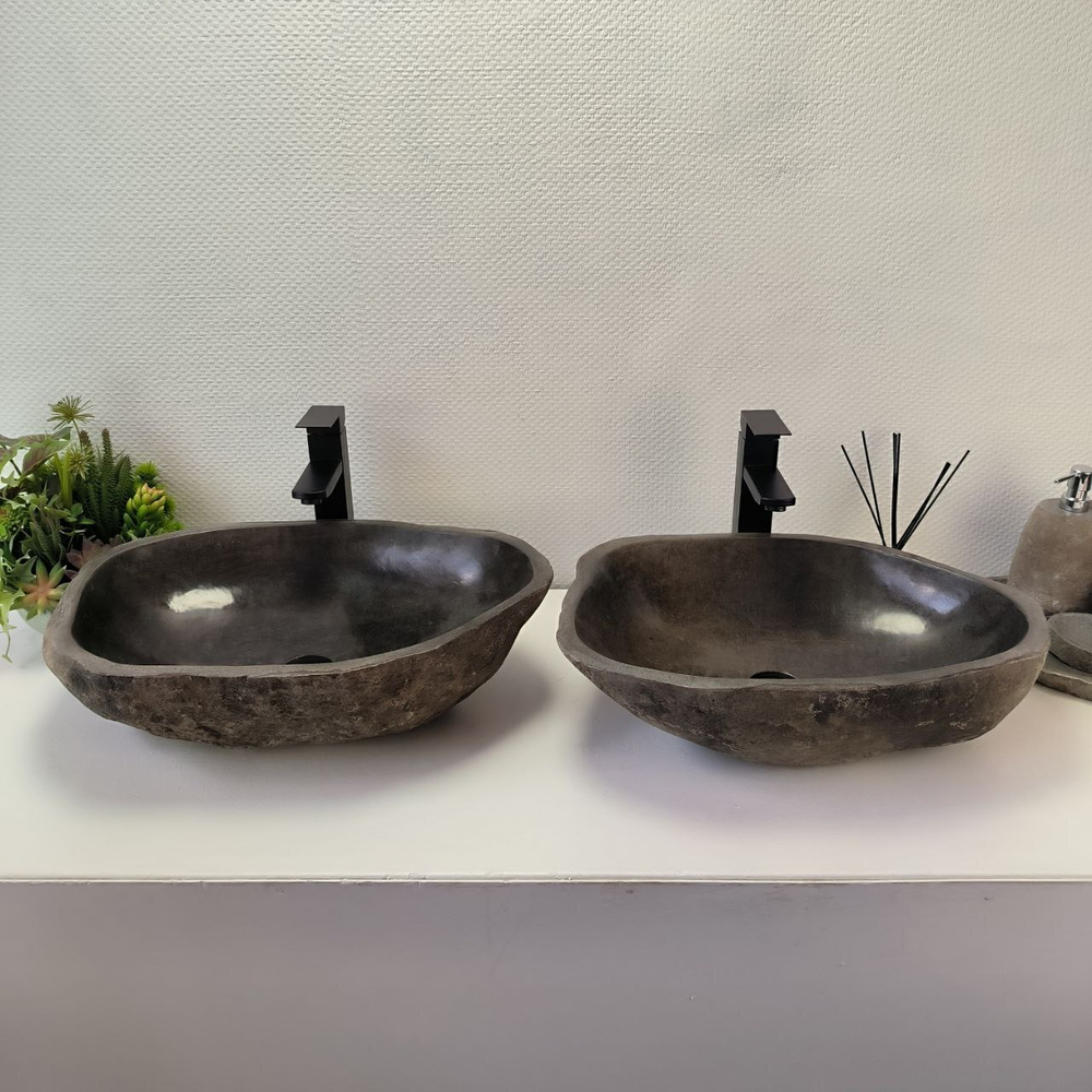 Раковина из речного камня RS63833 54*39*16 2шт 0127