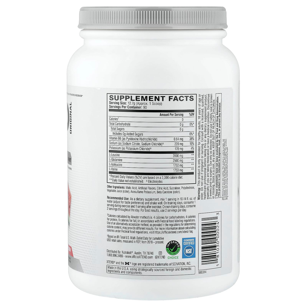XTEND, 7G BCAA, со вкусом арбуза, 1,14 кг (2,52 фунта)