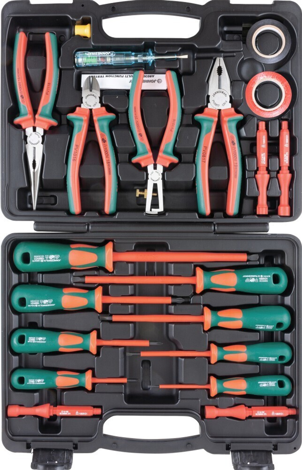 PSV120S Набор диэлектрический с изолентой, отверток стержневых и шарнирно-губцевого инструмента, 20 предметов