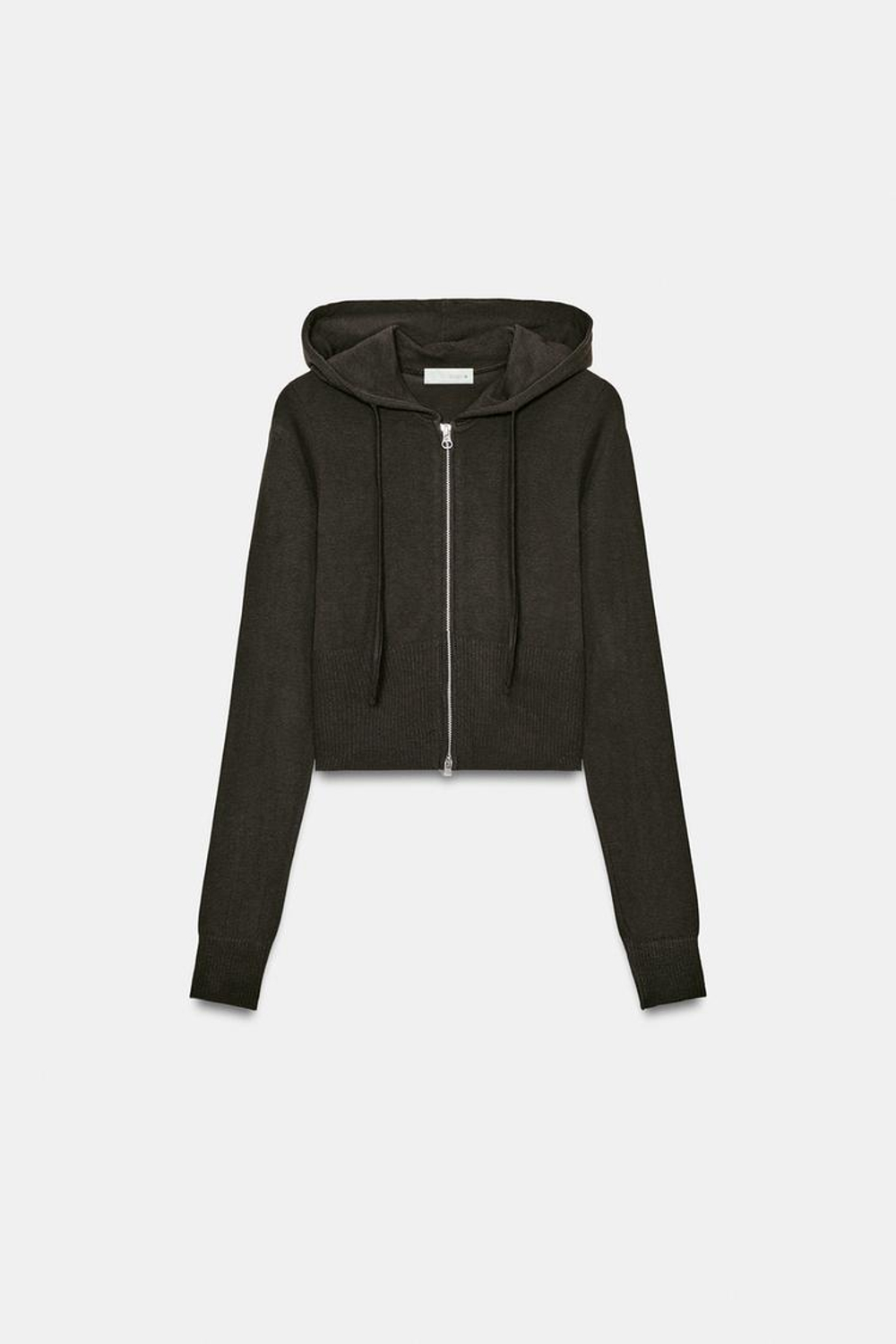 ZARA УКОРОЧЕННАЯ ТОЛСТОВКА, КОРИЧНЕВЫЙ МЕЛАНЖ