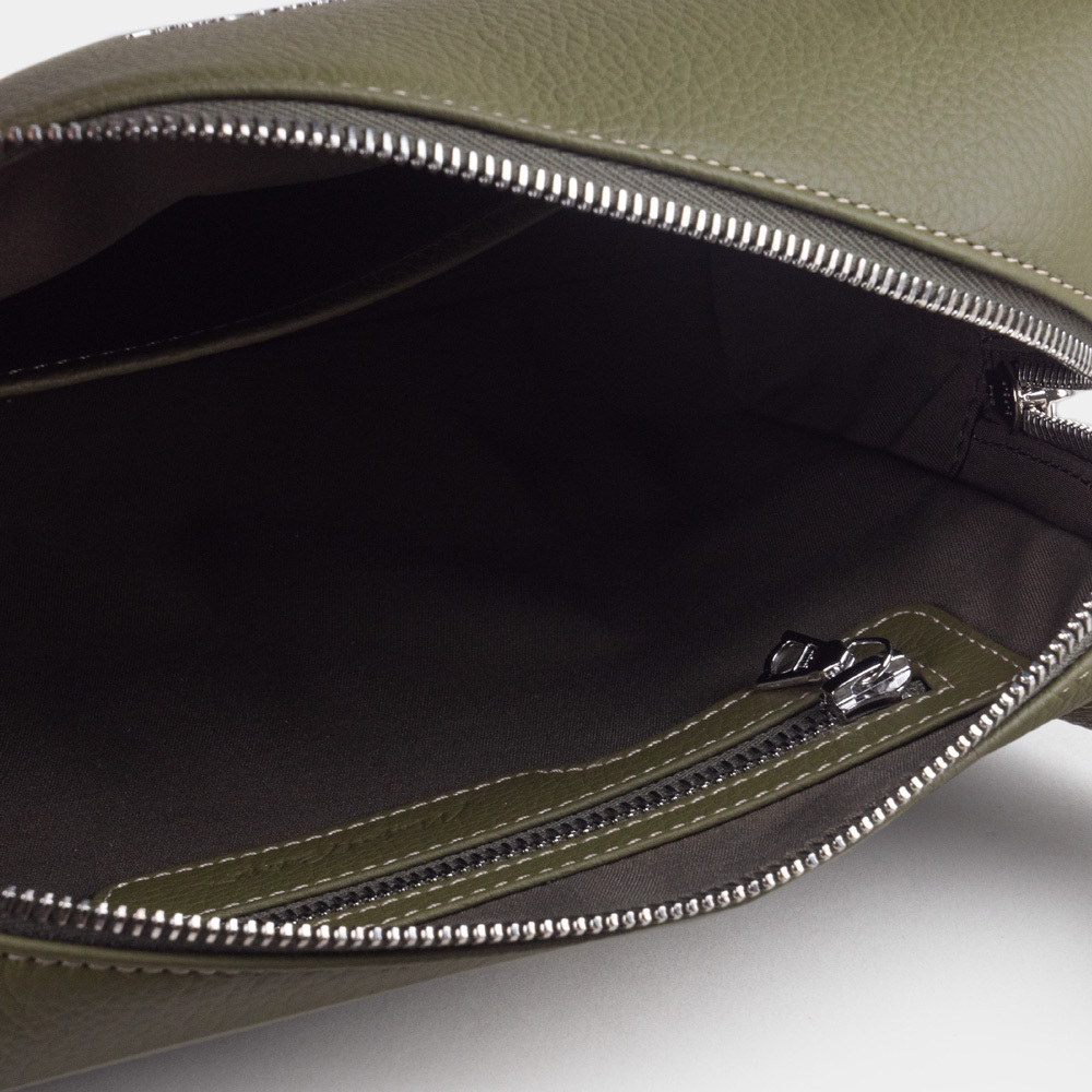 Сумка поясная Slash из кожи теленка, зеленого цвета