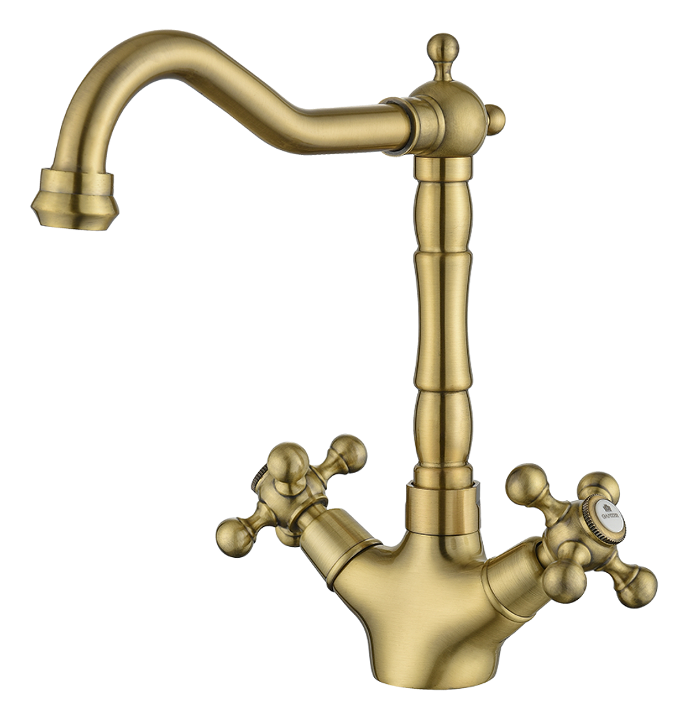 09022-D Смеситель 2-ух руч. для кухни БРОНЗ GANZER (10/1шт)