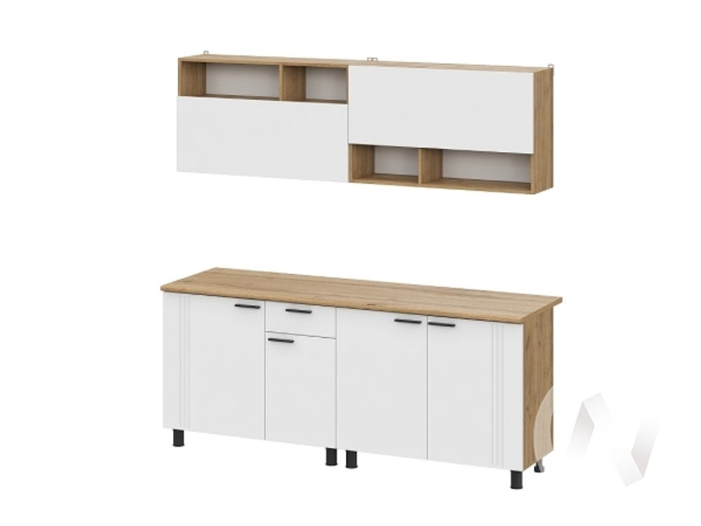 Кухонный гарнитур Монако Дуб Золотой/Белый матовый/Дуб Вотан