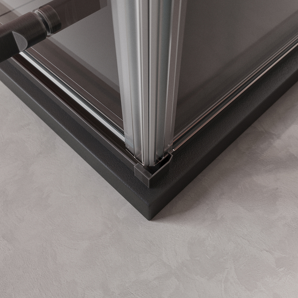 Душевой уголок Cezares LINER-AH-1-120/90-C-GM-R, 120х90х195, правосторонний, профиль оружейная сталь, стекло прозрачное