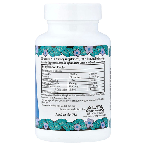 Alta Health, Хлорид магния, 100 таблеток