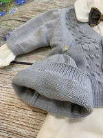 Комплект на выписку "Джентельмен" (Комбинезон, жилет, шапочка) (Малышеево)  (Цвет: Синий, Размер: 56)