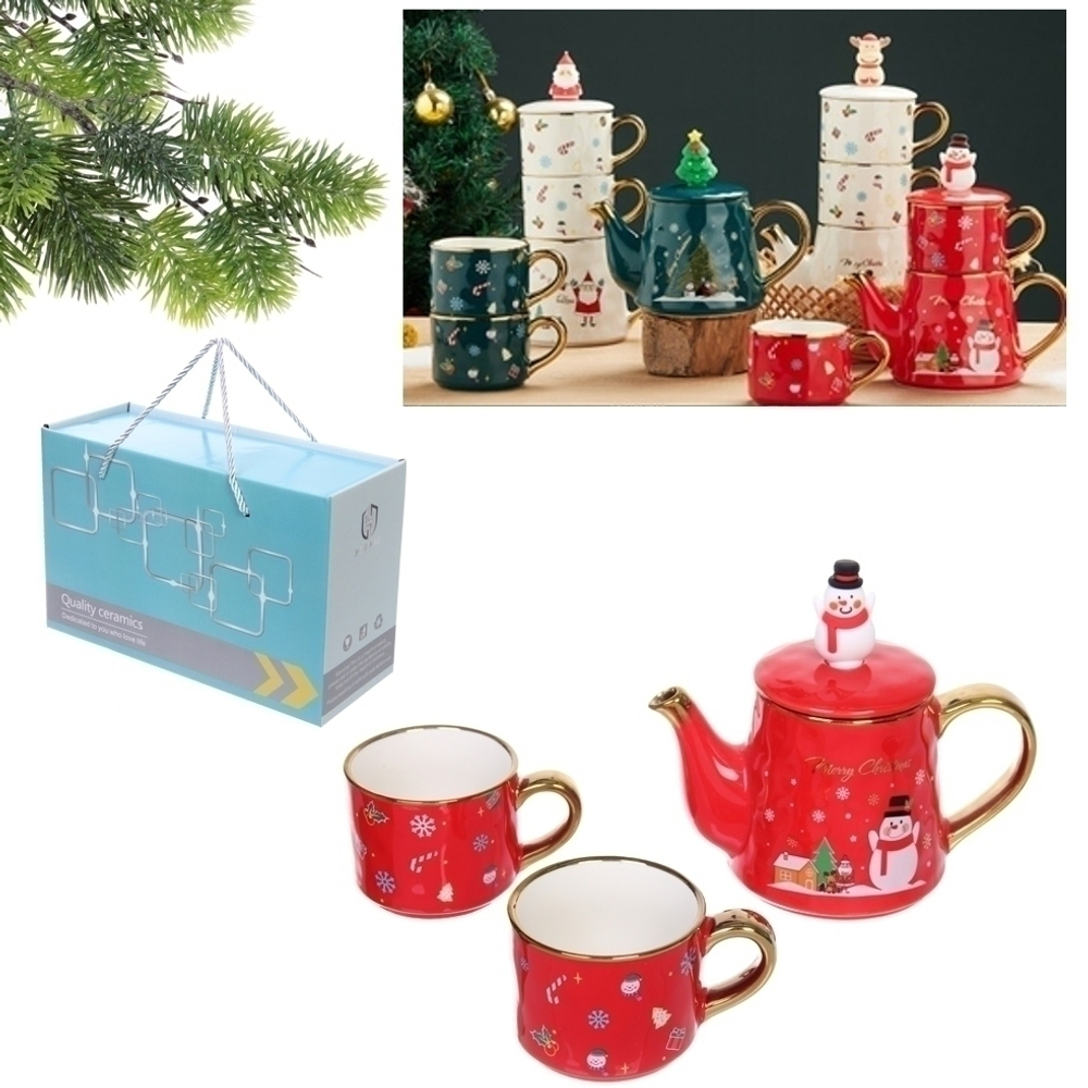 Набор чайный «Зимняя сказка» (Чайник 520мл+2кружки 200мл)