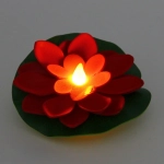 Растение водоплавающее «Кувшинка» d-10 см от контакта с водой, красный с подсветкой (RGB)