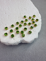 Шатоны 4 мм, Салатовый в золоте, 25 шт