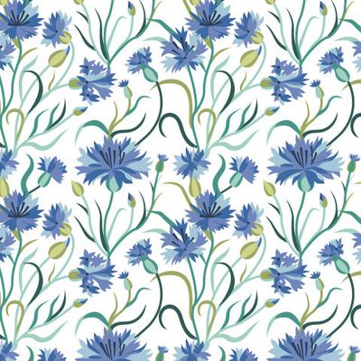 Синие и голубые васильки