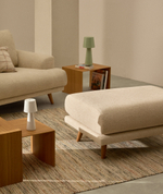 Пуф Karin из бежевого шенилла с ножками из массива бука 90 x 70 см