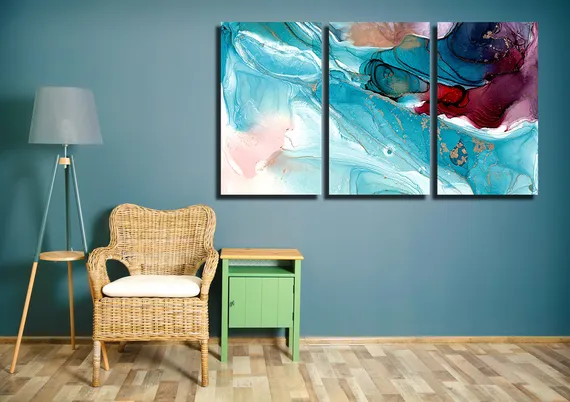 Модульная картина "Искусство алкогольными чернилами"