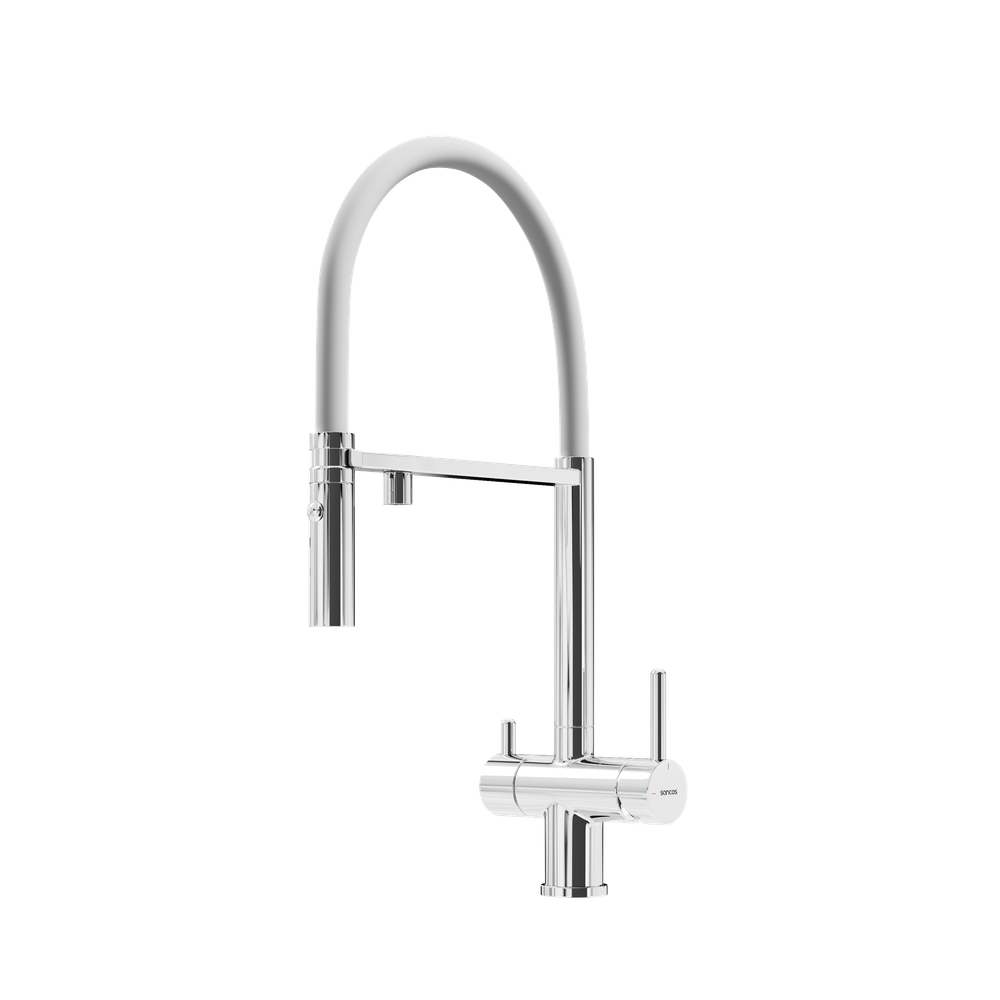 Смеситель для кухни Sancos Imola с краном для фильтра и гибким изливом, хром, SC4010CHwh