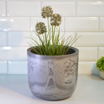 Кашпо Микрит 3,7л d220мм со вставкой, серый слайн