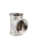 Тройник, латунь, внутренняя/внутренняя/внутренняя резьба 1 1/2", никель, RTP