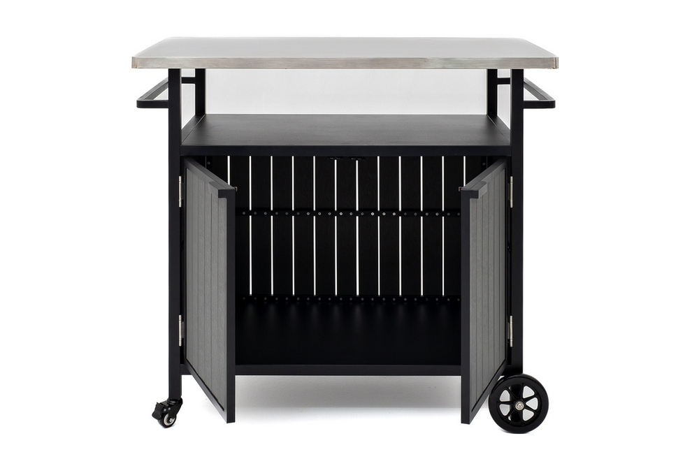 Стол сервировочный из алюминия Joygarden БЕЙС, темный графит, коричневый