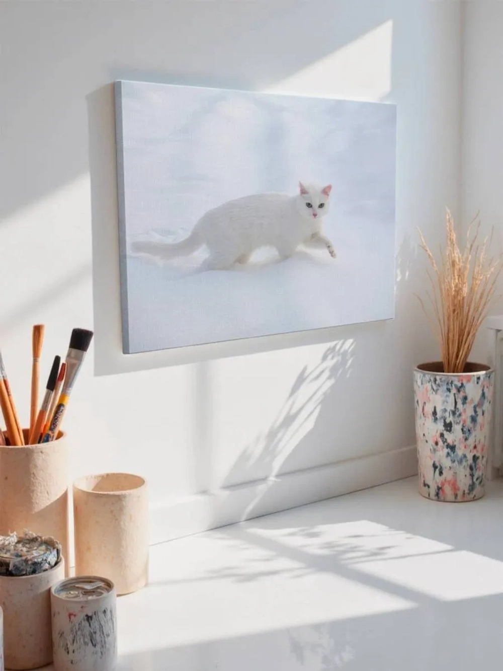 Картина на стену 40 X 50 Белый кот