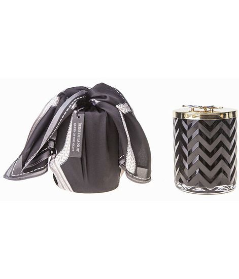 Большая черная свеча "ёлочка" с золотой пчелой и платком, Cote Noire