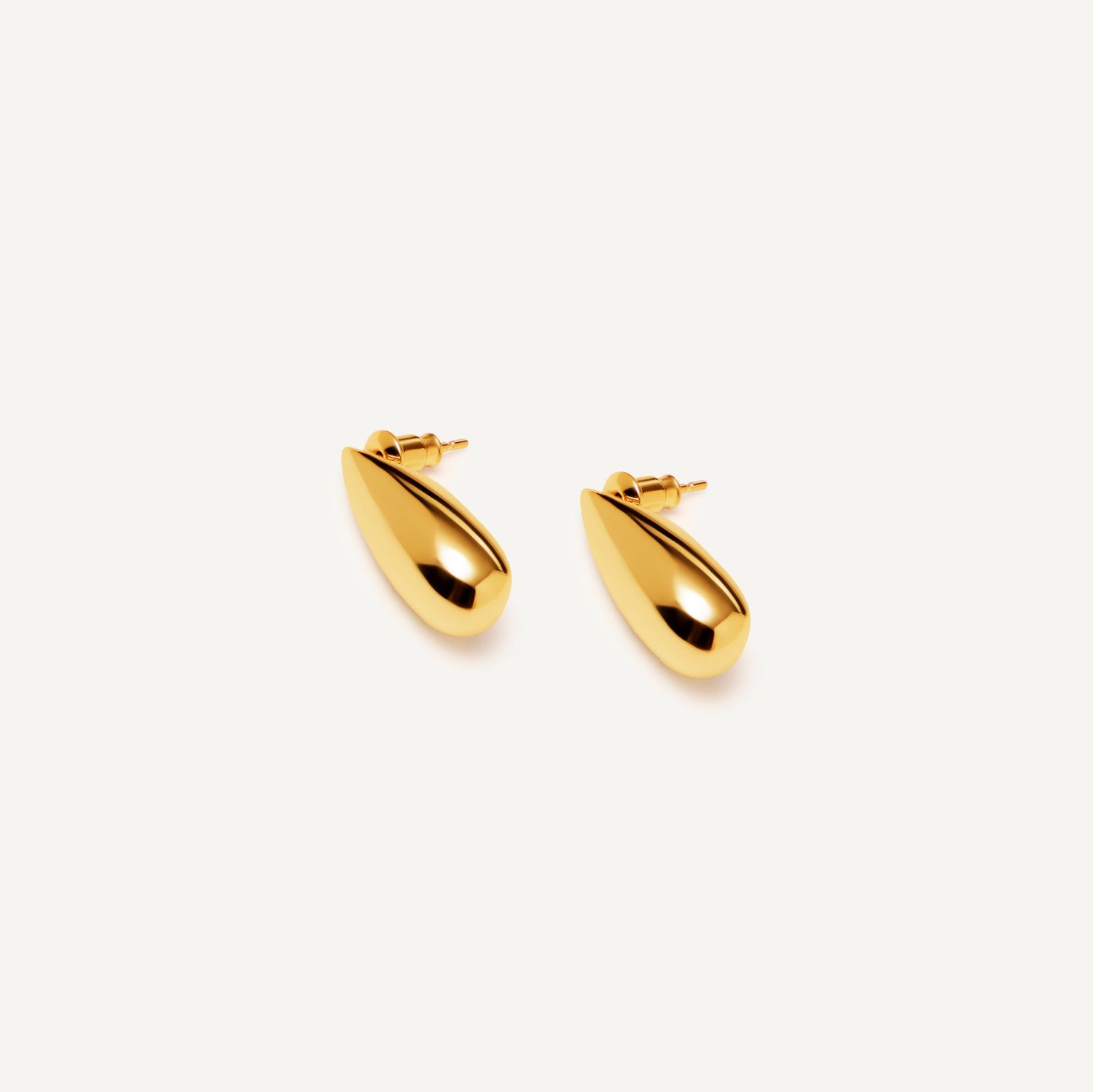 Серьги Plain Tear Earrings - Gold