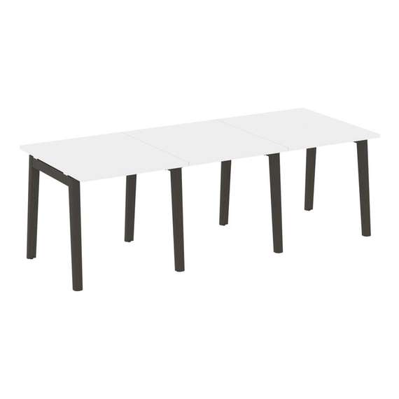 Onix Wood Стол переговорный (3 столешницы) OW.PRG-3.0 Белый Бриллиант/Дуб Темный/Металл Антрацит 234