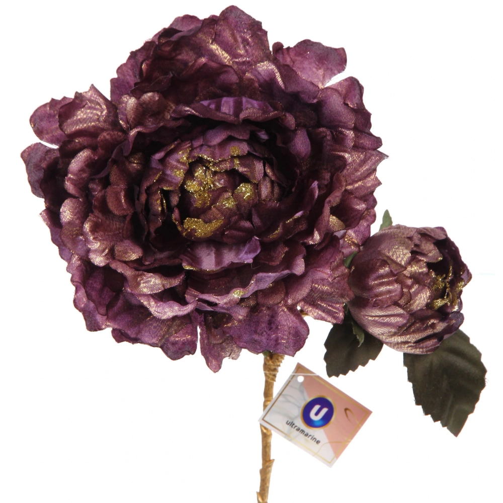 Искусственные цветы «FLOWERS GLAMOUR» 60см Пионы 2 цветка лиловые