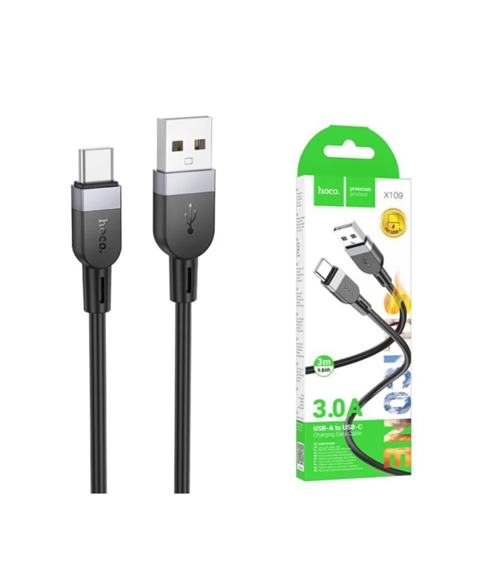 Кабель USB - TypeC HOCO X109 Silicone (черный) 3м