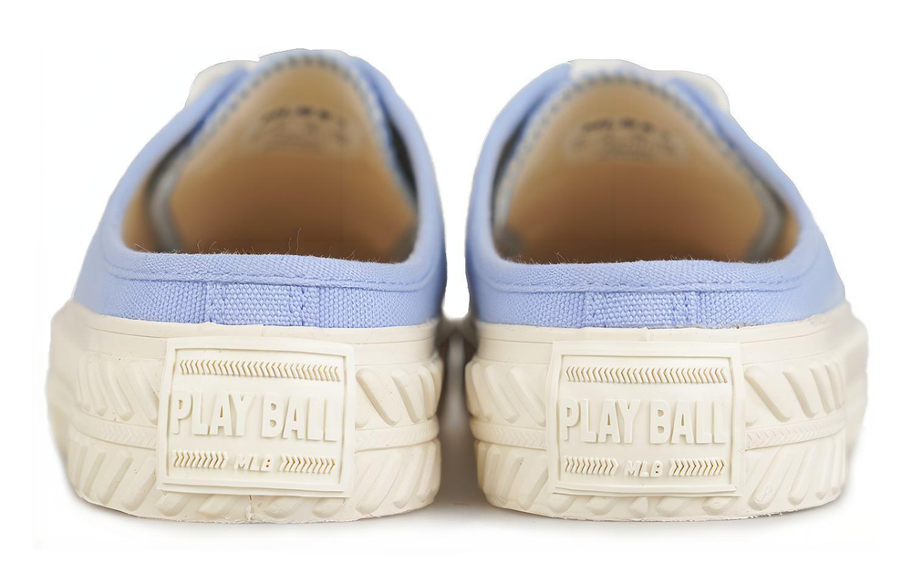 MLB Playball Mule semi-drag non-slip wear-resistant low-top canvas shoes for men and women the same blue