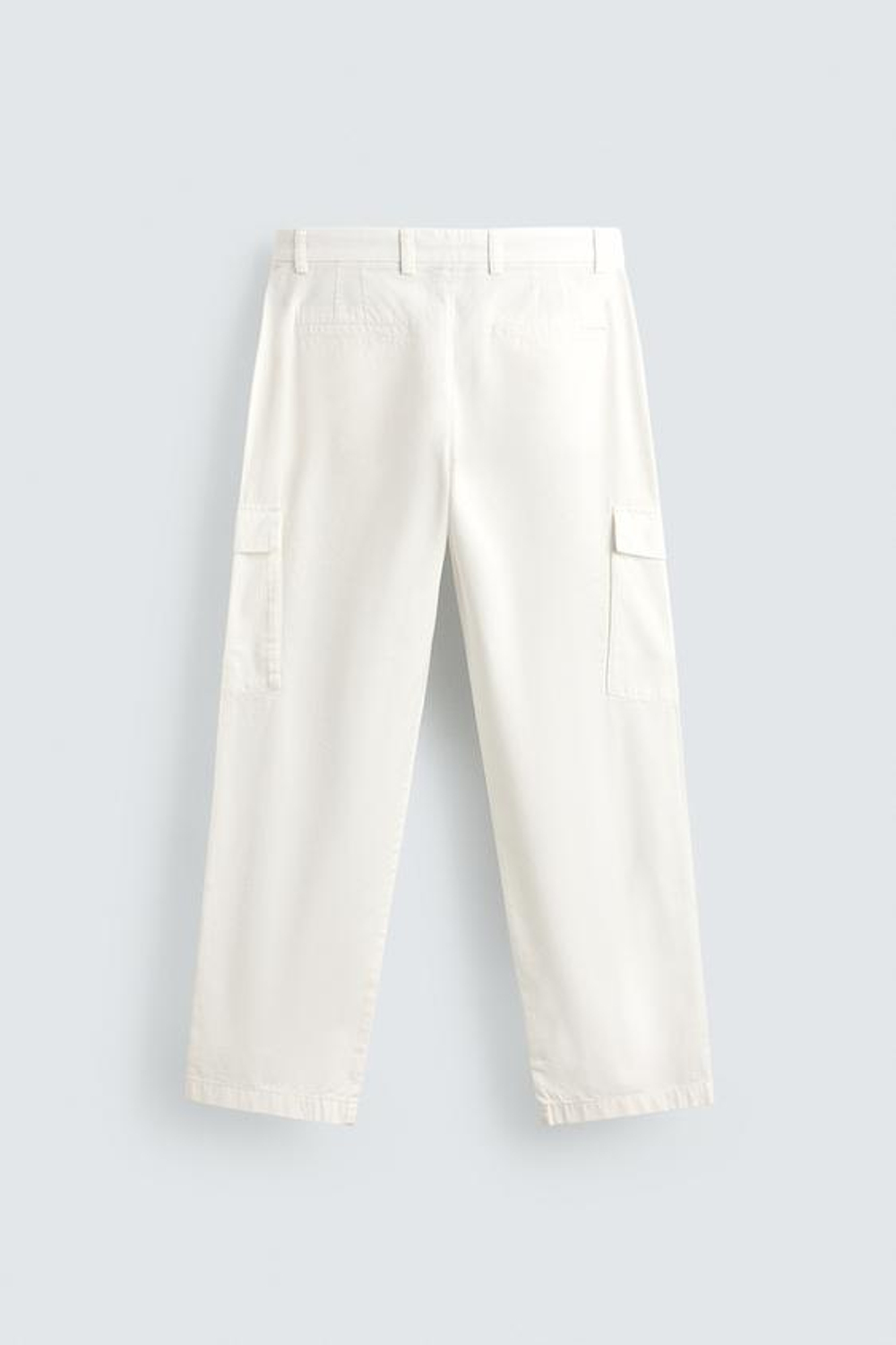 ZARA БРЮКИ КАРГО REGULAR FIT, ЖЕЛТОВАТО-БЕЛЫЙ