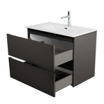 Тумба с раковиной подвесная BelBagno UNO-800-2C-SO-GSO Темно-Серый матовый, раковина белая BB-8099-80