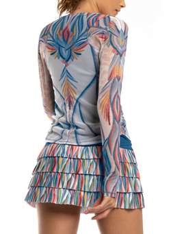 Женская теннисная футболка (dł. Рукава) Lucky in Love A Stitch In Time Sheer We Go L/S Women - slate