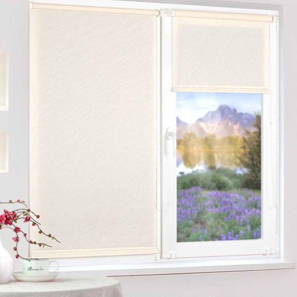 Рулонная штора Веда жаккард, 160х81 см, шир.крепл. 85 см, беж, СРШ-01МЭ-834