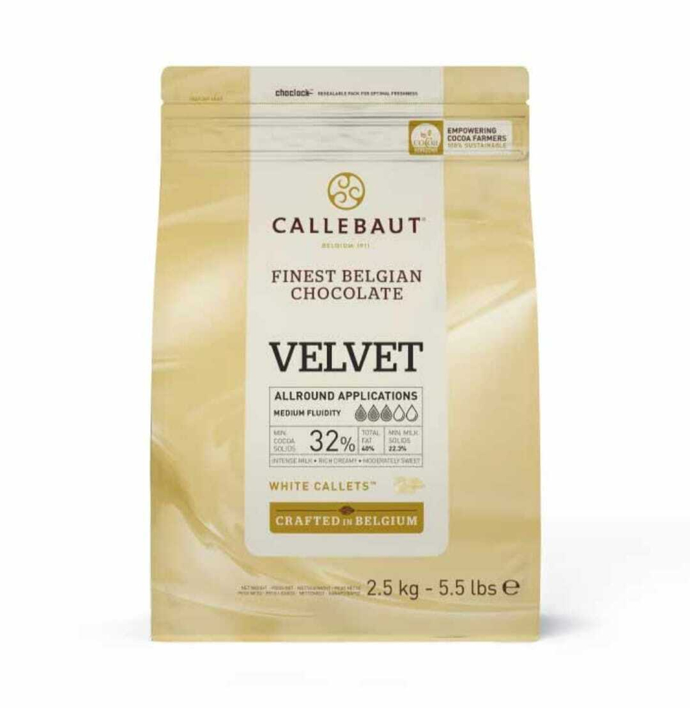Шоколад белый с пониженным содержанием сахара Velvet 32% Callebaut Бельгия 2,5 кг.