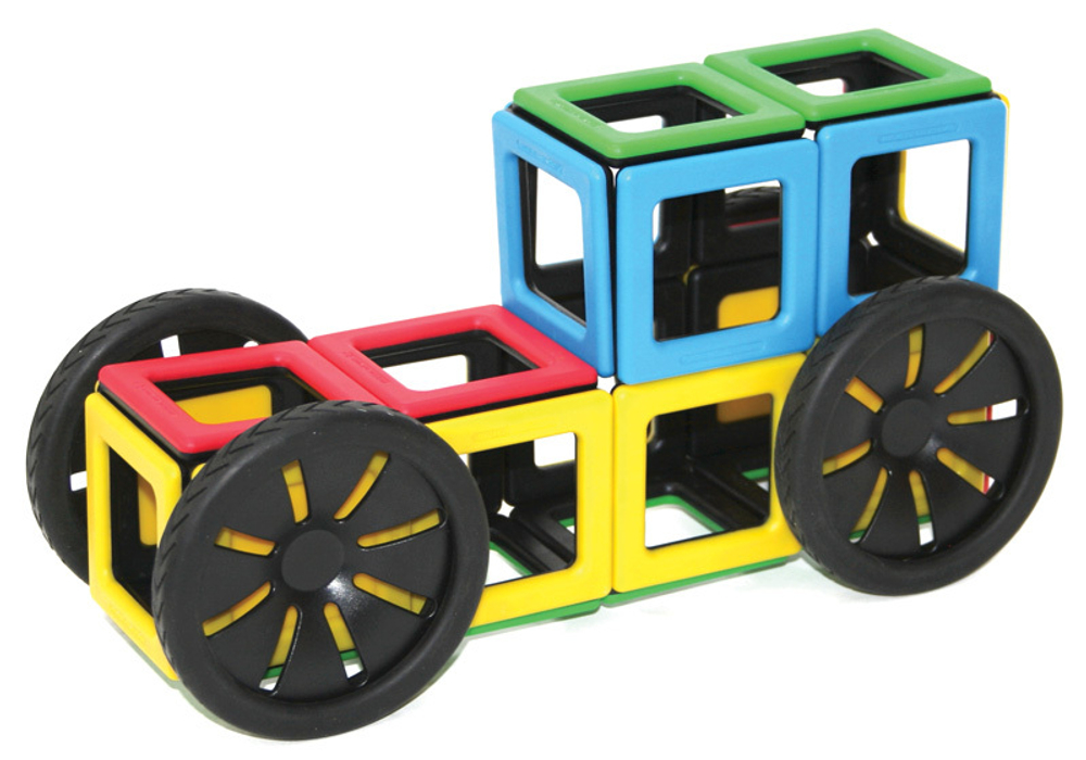 Набор Полидрон Магнитный "Конструируем транспорт" с дополнительным комплектом колес Расширенный