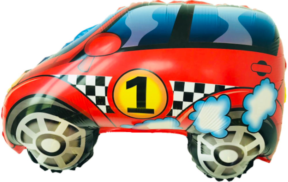 Шар (27''/69 см) Фигура, Гоночный автомобиль, Красный, 1 шт.