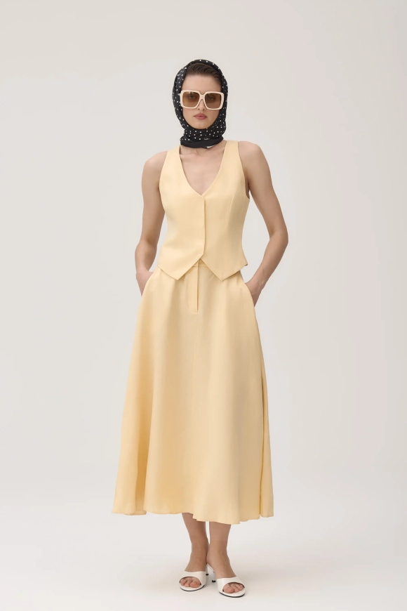 Льняная юбка А-силуэта