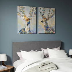 IKEA PJÄTTERYD  (ИКЕА ПЙÄТТЕРЙД)  -  Изображение, разноцветные олени, 50x70 см