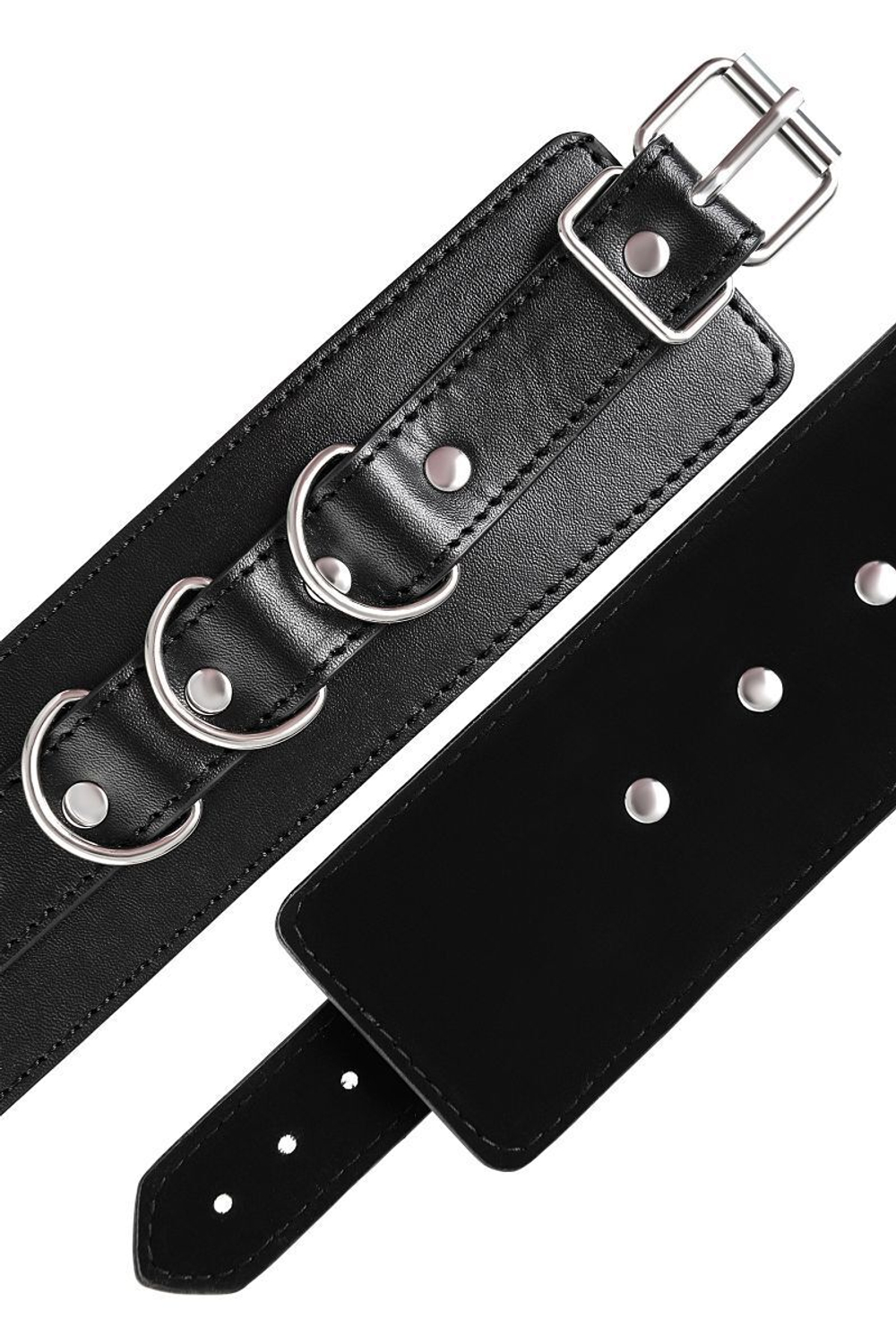 Черные наручники Anonymo на сцепке (Цвет: черный)