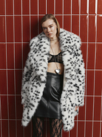 Полупальто из экомеха "Рысь", цвет белый, р-р OS