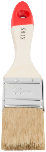 Кисть флейцевая КУРС "Оптима", натур. cветлая щетина, деревянная ручка 1,5" (38 мм)