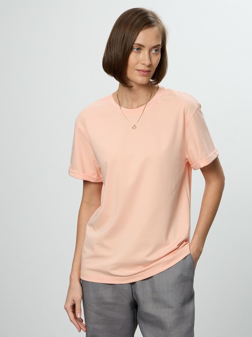 Футболка оверсайз лососевый (Размеры L, ХL)
