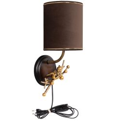 Бра настенный светильник Терра Каштан правое Амбер с абажуром Терра Шоколад