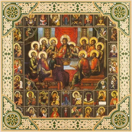 Икона "Тайная Вечеря (Ушаков)", рама 28х28, в коробке