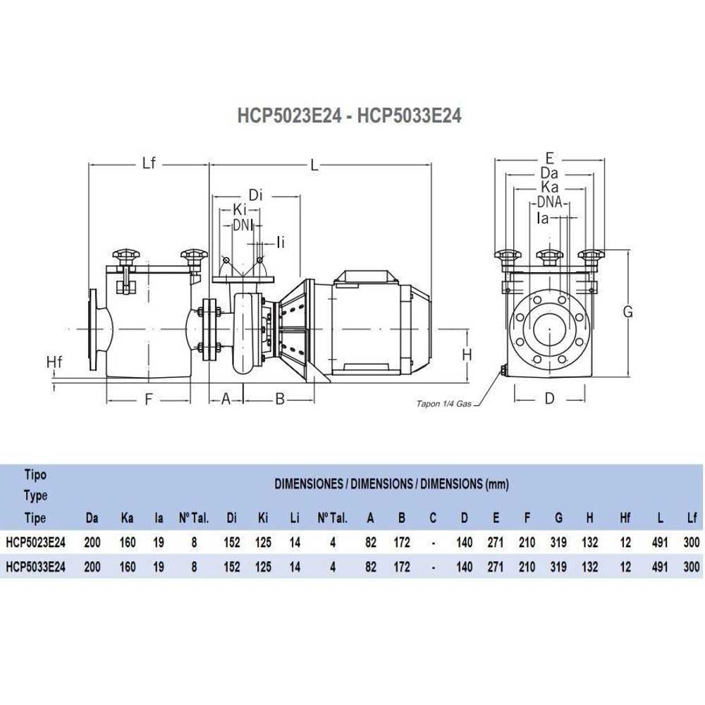 Насос Hayward HCP5023E24 (380В, 21 м3/ч, 2HP)